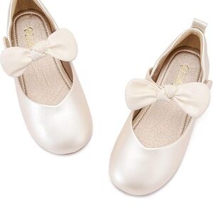 Walofou Flower Girls Wedding Party Princess Shoes Flats for Kid Toddler